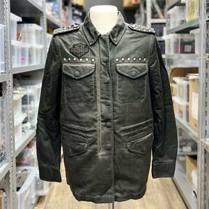 ☆展示品 ハーレーダビッドソン　レディース スタッズドフィールド ジャケット　ブラックオリーブ　Mサイズ (98595-19VW)