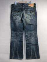 雰囲気◎ ユーズド加工 Levi's リーバイス NE507-0007 507 ブーツカット ジップ デニム ジーンズ W34/F270_画像3