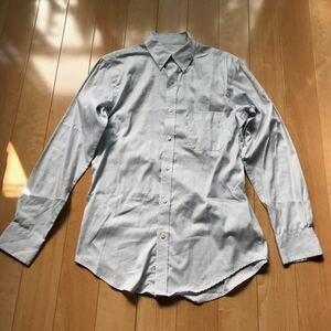 美品 メローナ ボタンダウンシャツ 569-1-50 メンズ S ホワイト 水色 ブラック チェック 仕事 ビジネス
