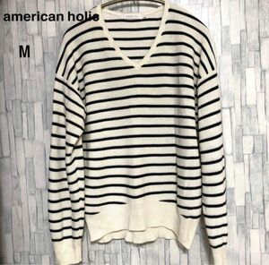 美品　american holic アメリカンホリック　ボーダーニットセーター