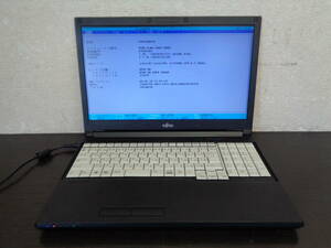 FUJITSU A576/PX FMVA1602TP Win10/i3-6100U/4GB Bios表示OK ジャンク品 部品どりに 管理N6