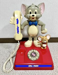 トム＆ジェリー 電話機 昭和レトロ アンティーク 増田屋 TOM&JERRY プッシュ式 年代物 当時物