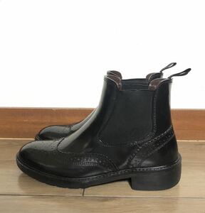 ZUCCa wing chip rain shoes side-gore black M Zucca boots short boots boots 