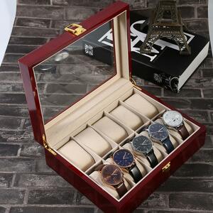 # new arrival # wristwatch storage case display case collection case wooden glass heaven window 1 2 ps for wine red 