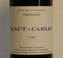 （赤ワイン）オー・カルル１９９８　Haut-Carles Fronsac 13.5% 750ml フランス　f322_画像2