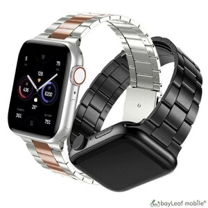 Apple Watch 交換ベルト ステンレス 45mm 44mm 42mm バンド 腕時計 スマートウォッチ 調節 耐水 カジュアル オシャレ シルバー