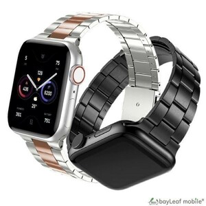 Apple Watch 交換ベルト ステンレス 41mm 40mm 38mm バンド 腕時計 スマートウォッチ 調節 耐水 カジュアル オシャレ シルバー