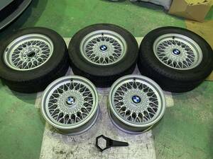 BMW E34 5シリーズ純正 15インチ 7J +20 5H PCD120 ハブ径72.6mm 1179774 KBA41488 スペア付 5本セット 当時物 美品 送料無料