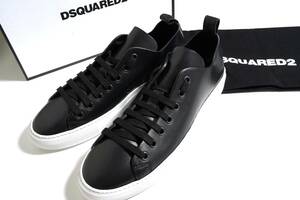 【新品/正規品】 8.5万 44 28.5cm DSQUARED2 ディースクエアード SNM0013 ラグジュアリー ブラック レザー スニーカー イタリア製