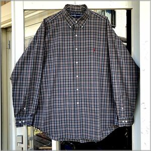 ★ポロ　ラルフローレン　CLASSIC FIT　状態良好　チェック柄　ボタンダウン　長袖シャツ　size XL　ビッグサイズ★検 古着 アメリカ 90s