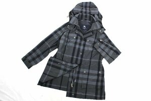 バーバリーロンドン BURBERRY チェック柄 ナイロン系 マウンテンパーカー ブラック [44] レディース バーバリー コート ジャケット