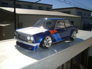 ABC 1/10Mシャーシ　DATSUN 510ブルーバードBRE　新品塗装済み。