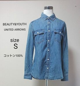 BEAUTY&YOUTH ビューティー&ユース(UNITED ARROWS)デニムシャツシャツ ブラウス コットン100%