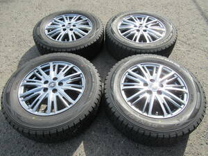 中古スタッドレス☆195/65-15 195/65R15 ダンロップ WM02 2019年製 Fang 6J+43 100 5H プリウス ウィッシュ アリオン等に☆