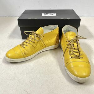 Onitsuka Tiger オニツカタイガー COLESNE TH4E1L 0404 コレソン 25cm ミドルカット スニーカー型 レザーシューズ イエロー 黄