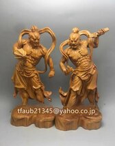 仏教美術 金剛力士像 仁王像 守護神 自然木 仏像 職人 手作り 置物 彫刻 美術品 東洋彫刻 高さ20cm_画像3