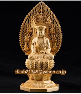 仏教美術 地蔵菩薩立像 仏像 ヒノキ檜木 精密彫刻 木彫仏像 高さ28ｃｍ 収納ケース付属