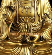 「仏教法具 寺院用仏具」極上品 観音菩薩立像 仏像 真鍮製 仏教美術 高さ46ｃｍ 重さ約10kg_画像2