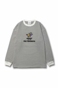 vaultroom AFK BIG L/S TEE / WHT BORDER