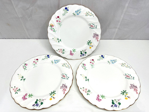 Noritake Bone China ノリタケ ANN・MAME 四季物語 プレート 3枚 花柄 フラワー ホワイト ゴールド 洋食器 平皿 キッチン 雑貨 [N02102301]