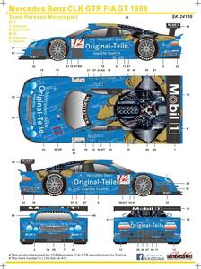 S.K.DECALS SK24139 メルセデス　CLK FIA GT 1998 オリギナルタイレ シルクスクリーンデカール