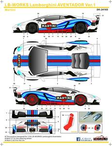 SK DECAL SK165 LBワークス　ランボルギーニ　アヴェンタドール Ver.1 マルティニ