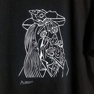 送込 パブロ・ピカソ　泣く女　Picasso 半袖Tシャツ 黒 XLサイズ