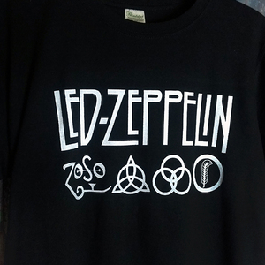 送込　Led Zeppelin　ツェッペリン　Zepロゴ　半袖Tシャツ　黒　Lサイズ