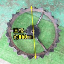 長野 オーツ ヤンマー 田植え機用 補助タイヤ 左右セット 33.5×3 1/2 タイヤ 田植機 六角軸 直径 約850㎜ 中古品_画像2