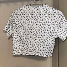 SHEIN Qutie Cottagecore 小花柄 シャーリング TシャツL_画像2