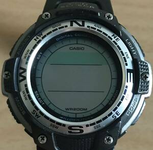 975-0026 CASIO カシオ ツインセンサー　メンズ腕時計　ラバーベルト　デジタル　クオーツ　黒　ブラック　SGW-100 電池切れ 動作未確認