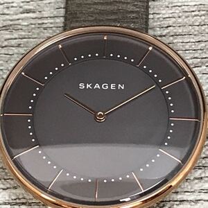 987-0087 ジャンク SKAGEN スカーゲン SKW2613 メンズ腕時計 レザーベルト 電池切れ 動作未確認