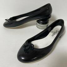 repetto レペット バレエシューズ フラットシューズ　エナメル　37 23.5cm ブラック　＊BL_画像1