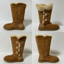 【新品同様】UGG Bailey Button Triplet アグ ベイリーボタン トリプレット 1873 ムートンブーツ シープスキン US6 23cm ブラウン　＊12_画像8