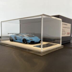 大人気完売！限定！　1/43 M.S.AVENTADOR light met. blue ランボルギーニ　lb performanceリバティーウォーク