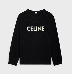 W*セリーヌ CELINE 【22-23AW】オーバーサイズ セーター リブ編みウール メンズ S 2A19R423P ブラック sy4620207002