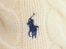 W*ラルフローレン POLO RALPH LAUREN 編込　ウールカシミヤ　ニット厚手カーディガン　新QRタグ M オフホワイト kz4620207414_画像5