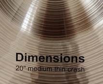 PAiSTe Dimensions 20インチ medium thin crash 【中古・超美品】_画像2