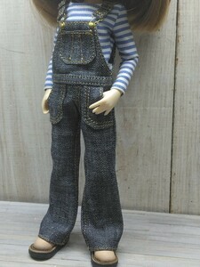  Denim overall 131 Neo Blythe Licca-chan Obi tsu pure knee mo hand made out Fit Blythe outfit