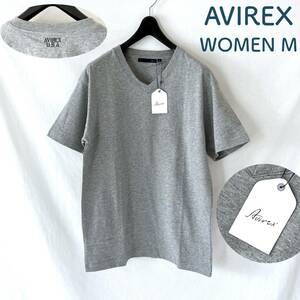 # tag attaching new goods unused # AVIREX # lady's # short sleeves T-shirt cut and sewn # gray # M # /