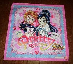 PRETTY CURE ふたりはプリキュア ハンカチ 40X40 ABC 東映アニメーション BANDAI バンダイ 正規品 当時物 日本製 未使用品/バンダナ