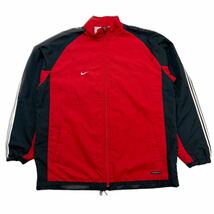 90s ☆ NIKE ナイロンジャケット ウィンドジャケット レッド ネイビー XXL ルーズ スポーツ ストリート 古着 ビンテージ ナイキ■BE240_画像3