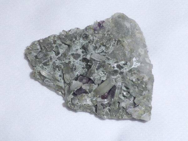天然　パープルフローライト（蛍石）＆クリスタルクラスター（水晶）　原石　56g