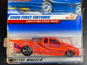 ホットウィール HOTWHEELS CHEVY PRO STOCK TRUCK 2000 FIRST EDITIONS シェビー プロ ストック USカード 台紙ヨレ