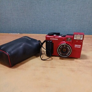 CHINON 35FS EASY LOADING 赤 チノン フィルムカメラ 中古 シャッター切れるか確認済み ジャンク 長期保管