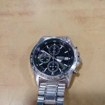 SEIKO 7T92-0DW0 セイコー クロノグラフ メンズ 腕時計 100M 黒文字盤 中古 長期保管_画像1