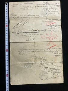 tk◆　大正3年1914年印刷物　1点　海外渡航書類？TOELATINGS-KAART書類　CONTROLEUR印多数/ k03