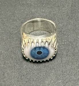 グレートフロッグ 義眼 リング 22号 ブルー シルバー925 目玉 指輪