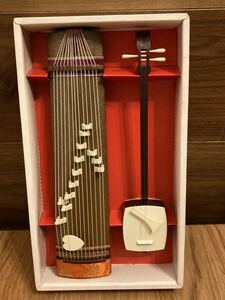 ミニチュア　楽器　雅琴 柳三味線 セット 伝統的創作民芸品 チキリ印 新歌舞伎座