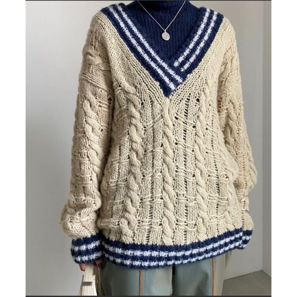Ameri 新品★ SOFT CABLE TILDEN KNIT TOP★
